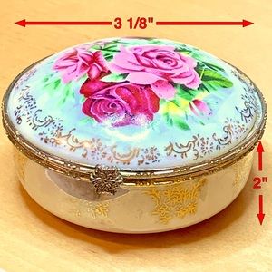 #011 Vintage Floral Porcelain Trinket box